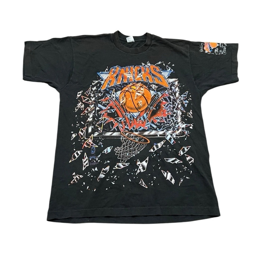 1992 NEW YORK KNICKS Shattered Backboard Break Through Single Stitch Tee XL